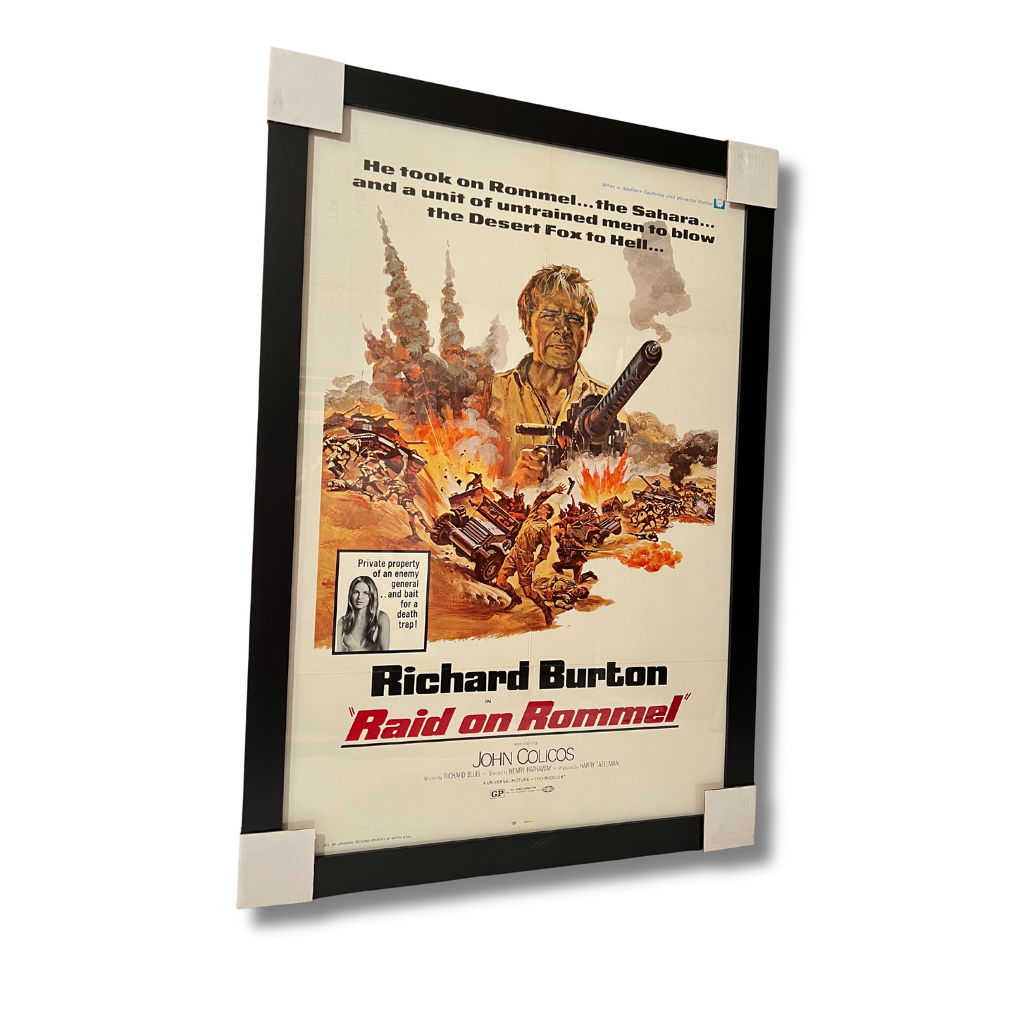 RAID ON ROMMEL (1971 FILM); Framed Film Poster