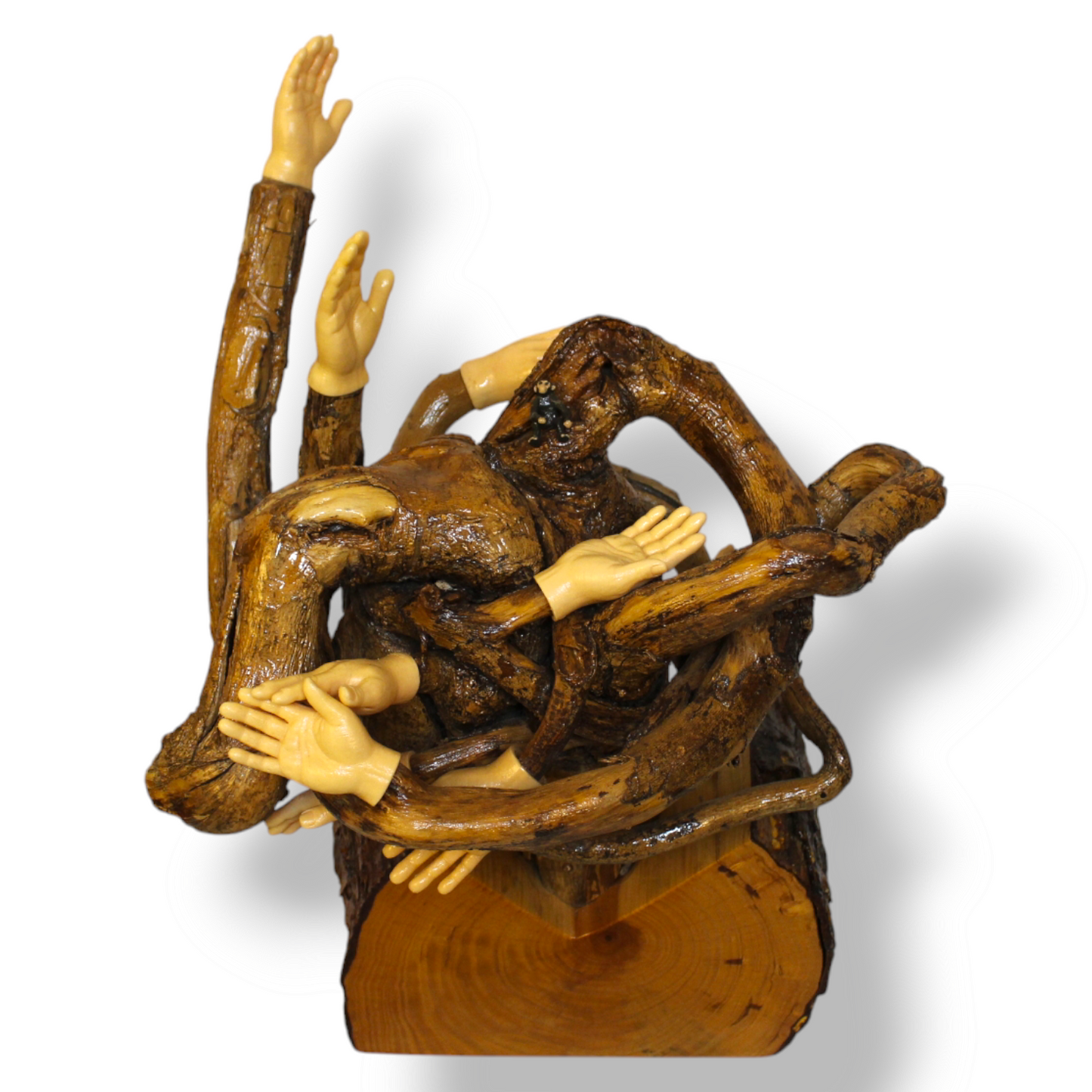 Ambidextrous”- A multi- branched wooden statue