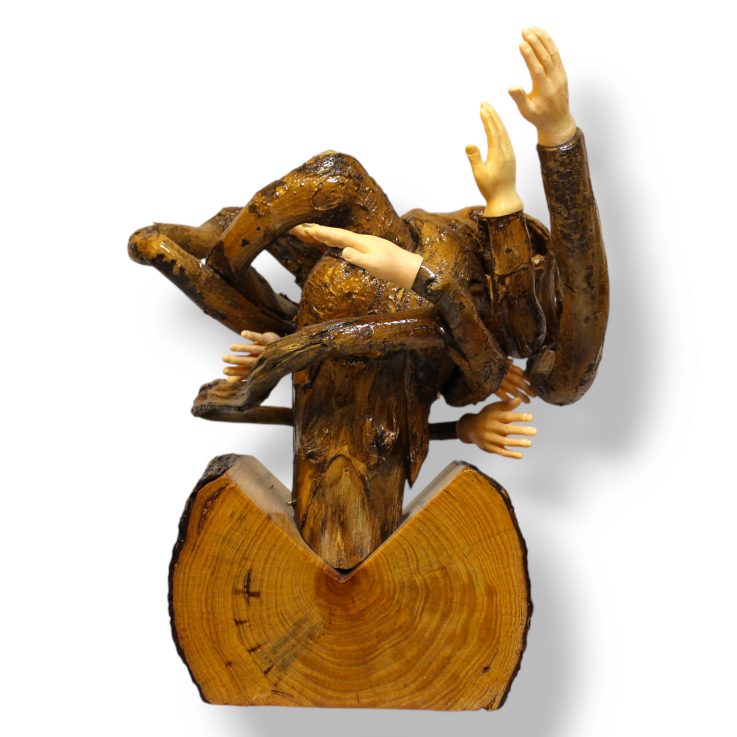 Ambidextrous”- A multi- branched wooden statue