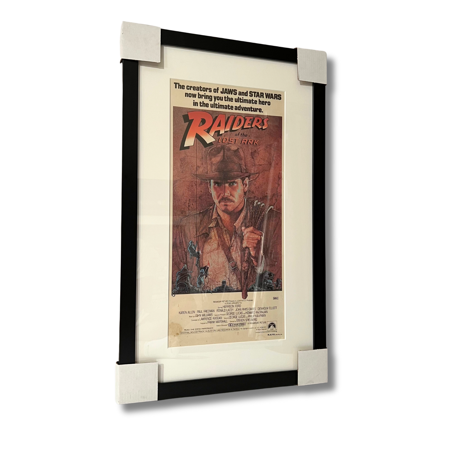 INDIANA JONES RAIDERS OF THE LOST ARK (1981 FILM); Framed Film Poster