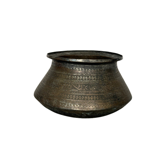 Indo-Persian antique copper bowl