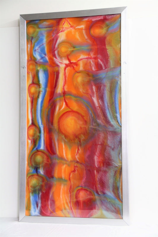 “Agent Orange” Abstract Resin Painting on Acrylic Substrate