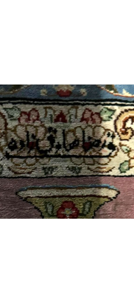 Persian Silk Rug – Pink Floral Harmony from Qom by Reza Sadeghzadeh | 3'3" × 4'10"