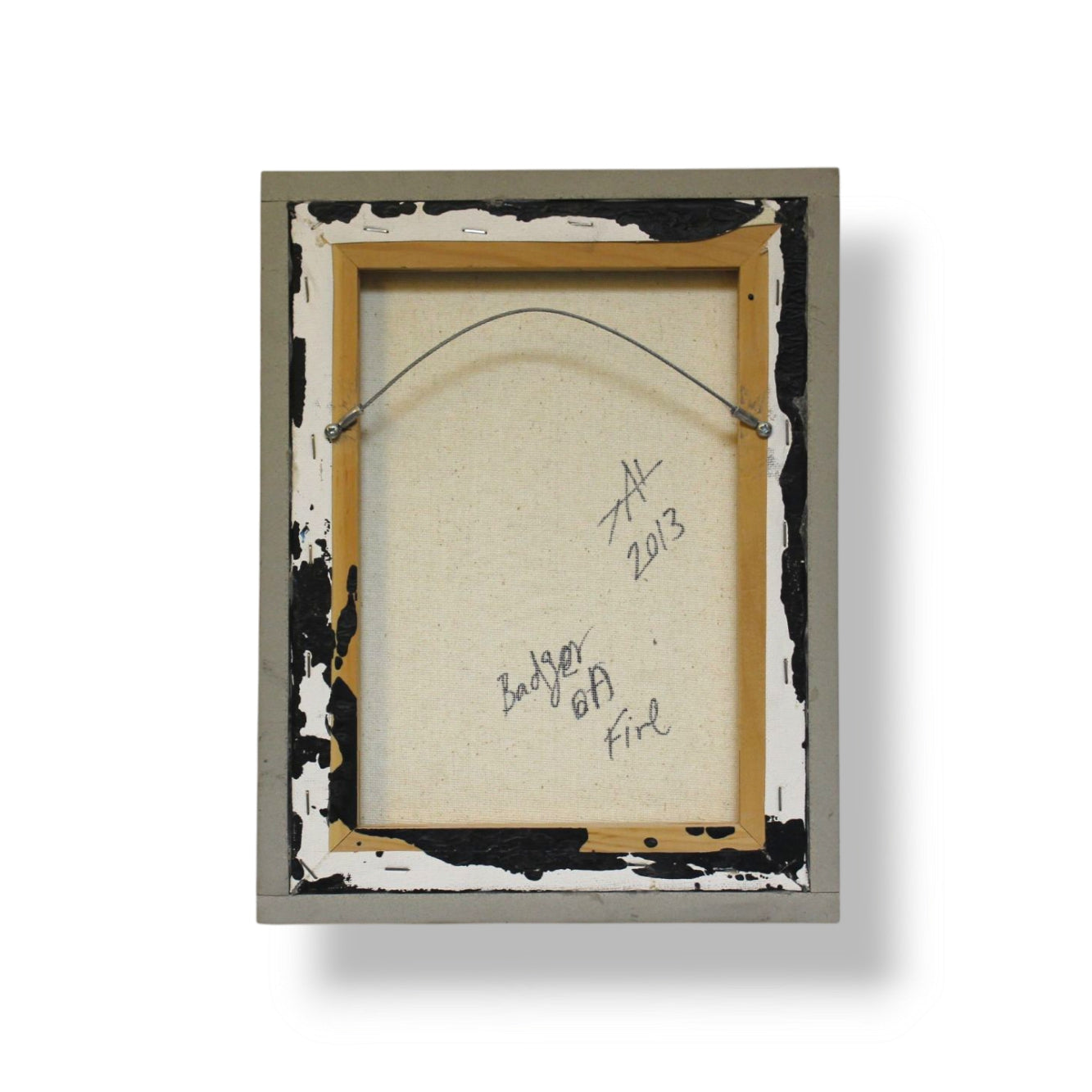Badger on Fire: Enamel on Canvas