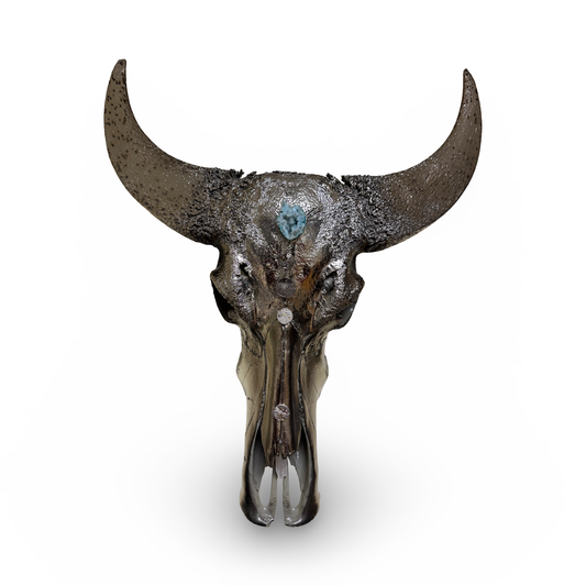 Silver Longhorn Skull