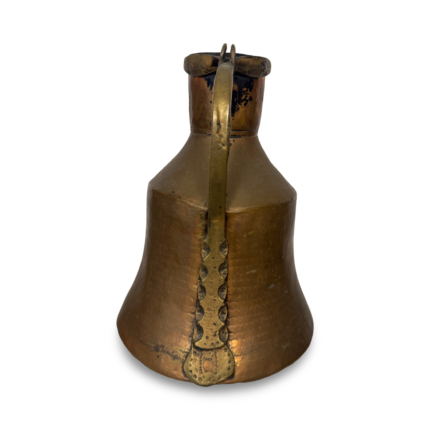 Antique 19th Century Turkish Hand-Hammered Copper Lidded Pitcher Jug