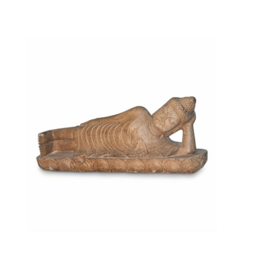 Reclining Stone Buddha with Seamless Stone Base