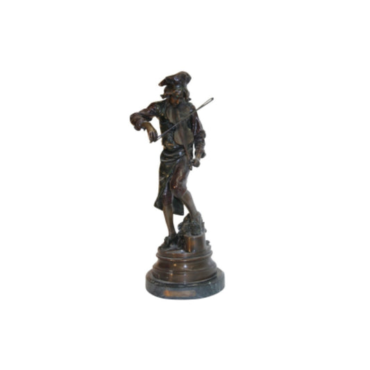 Lulli Enfant (“Violin Player Boy”) Bronze Statue after Adrien Etienne Gaudez