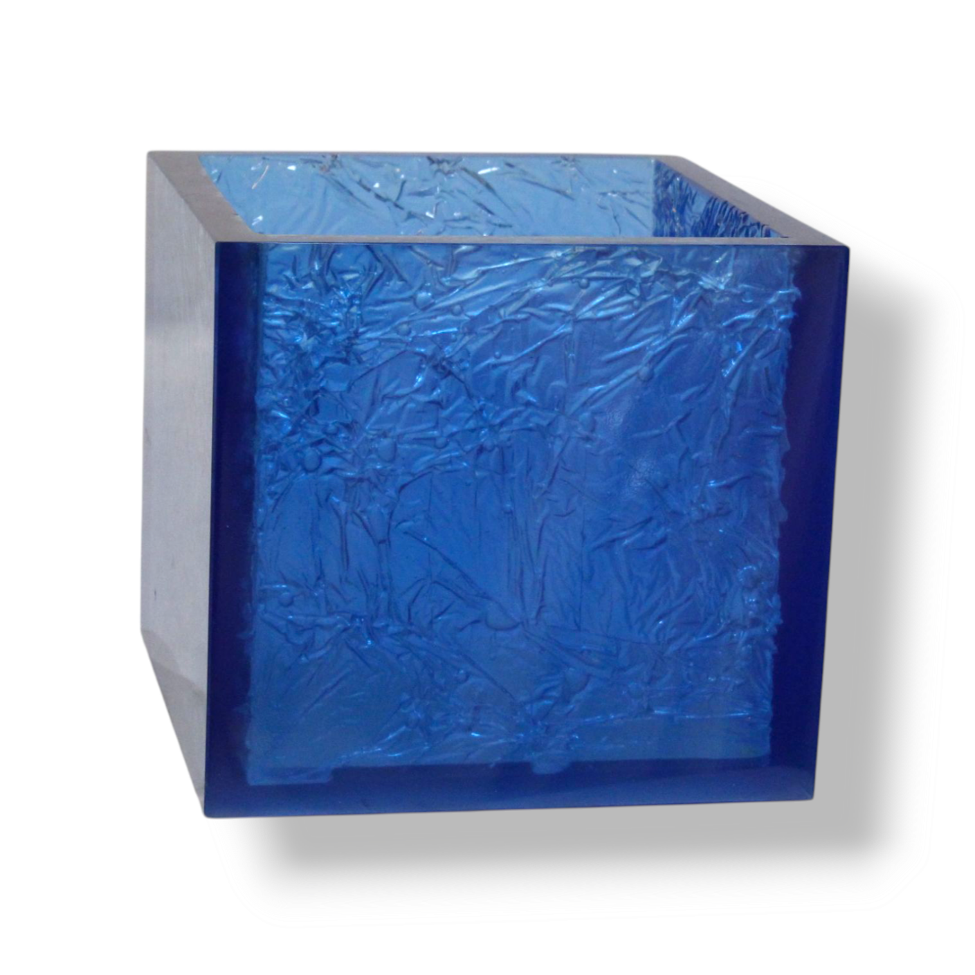 Translucent blue 12” planter