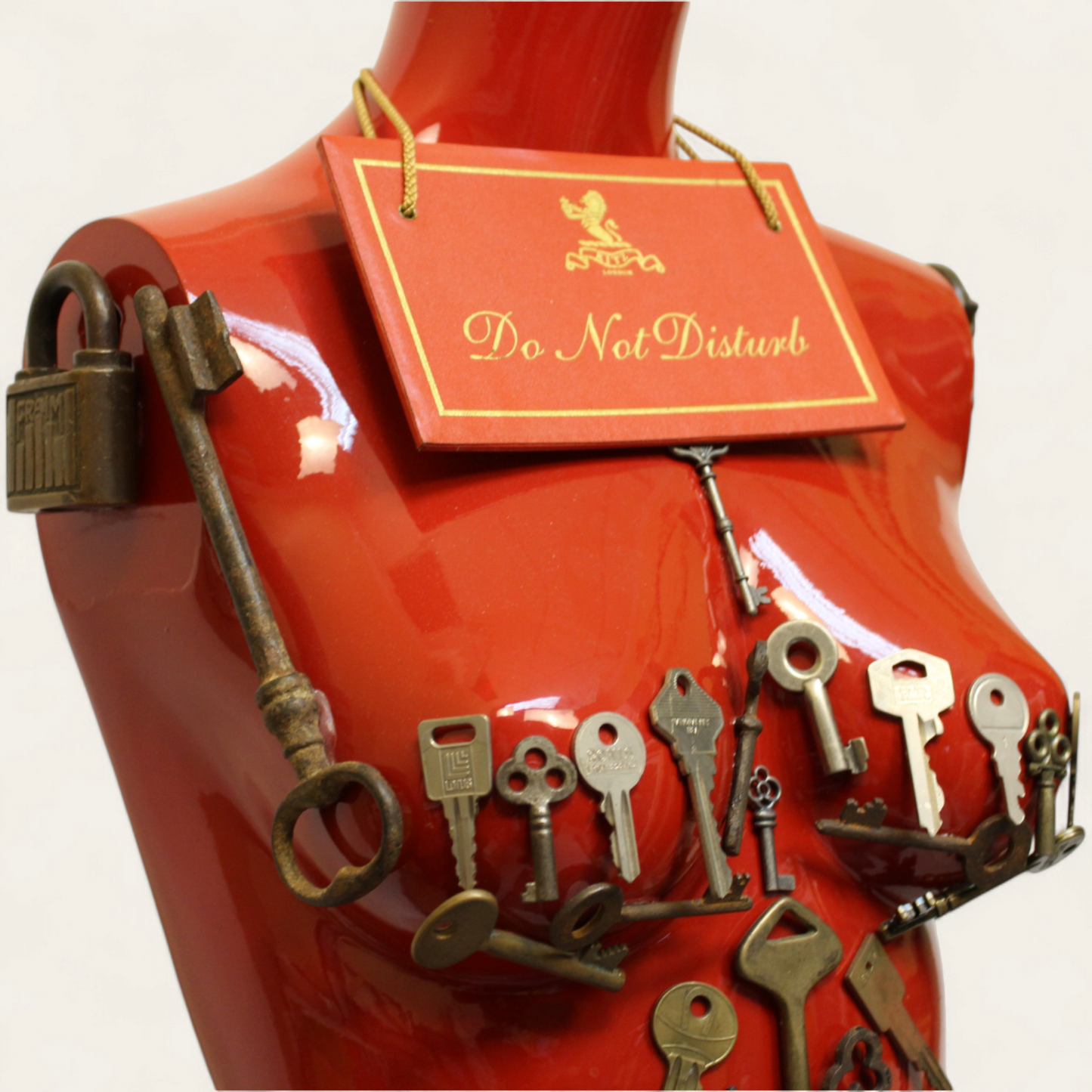 Red Room - A glossy brilliant red demi- mannequin