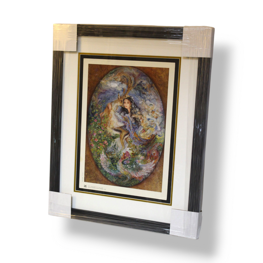 A Picture of Affection (Tasviri az Mehr) by Ostad Mahmoud Farshchian – Framed Persian Art Print (1992)