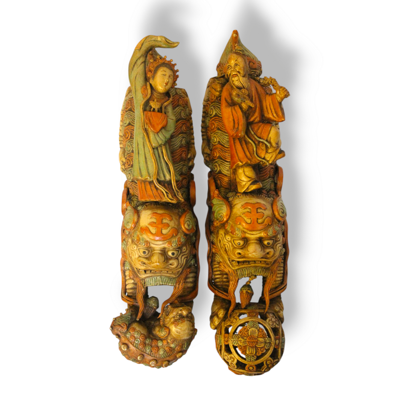 Mid-century Chinese ceramic Foo Dogs