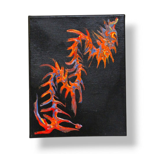 Twisted Spine: Enamel on Canvas