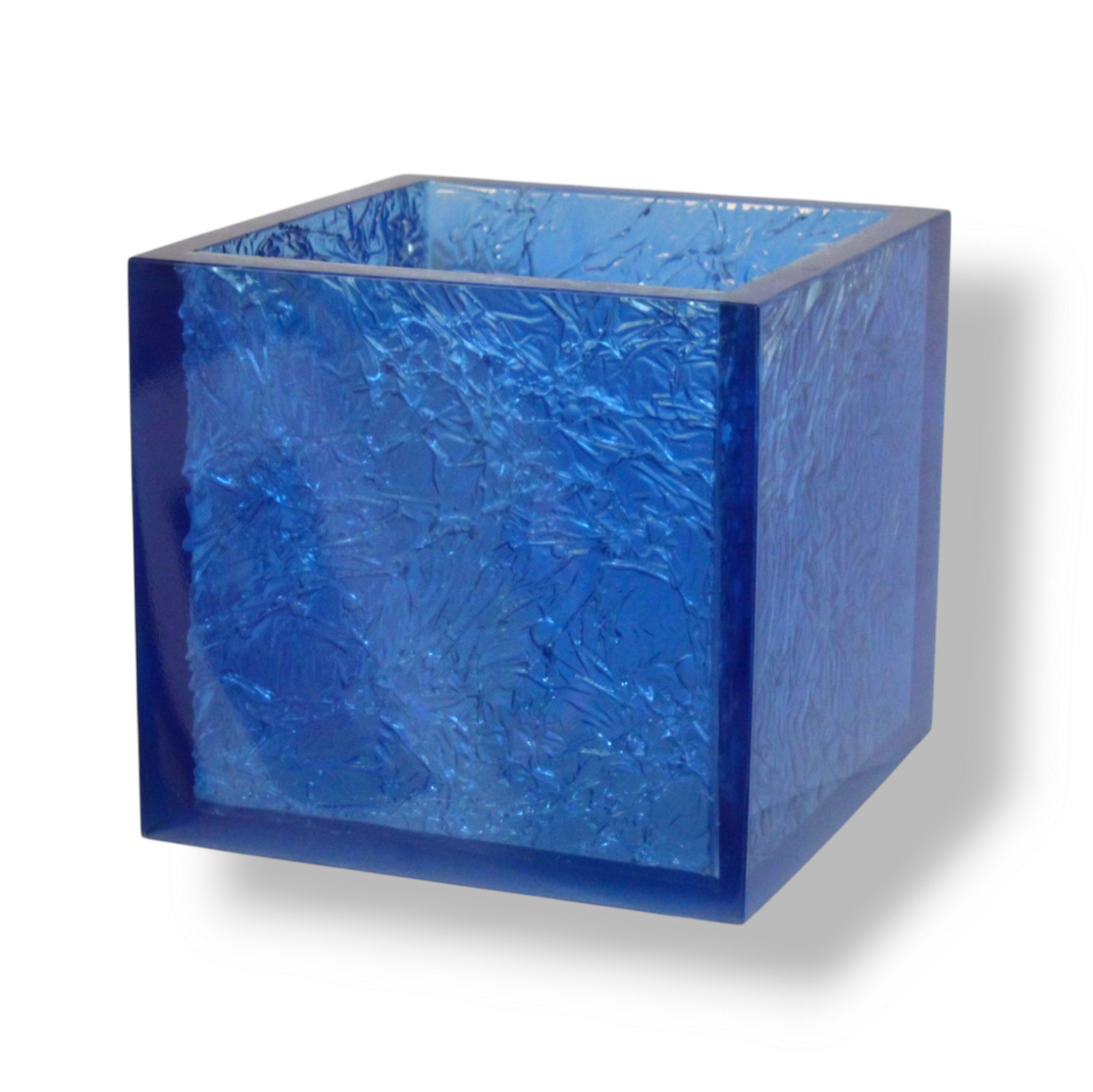 Translucent blue 12” planter