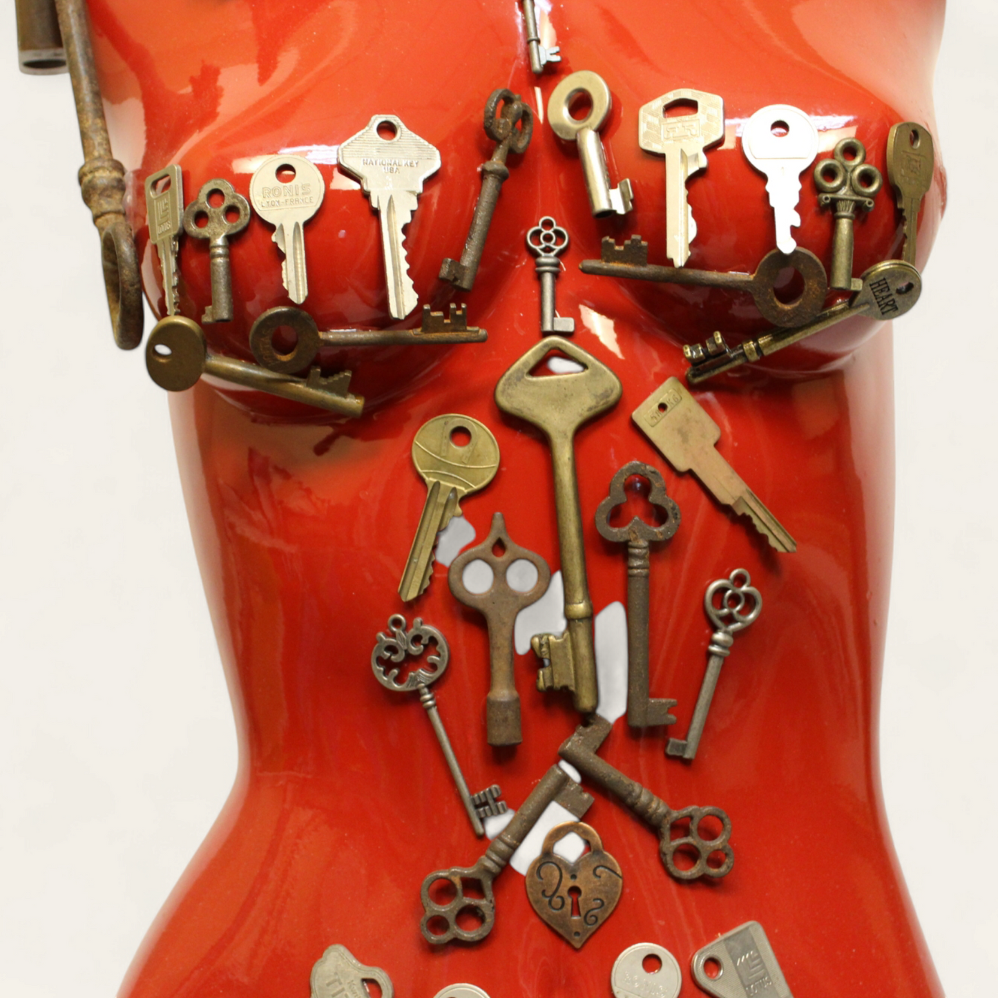 Red Room - A glossy brilliant red demi- mannequin