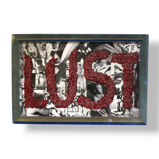 "Lust” framed collage