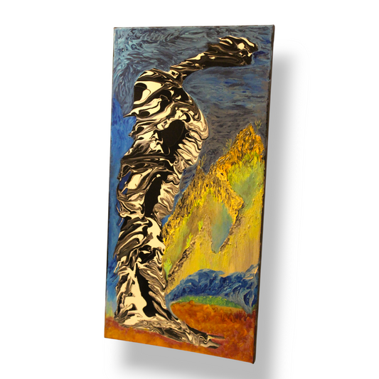 The Swallower: Enamel on Canvas by Tal McAbian
